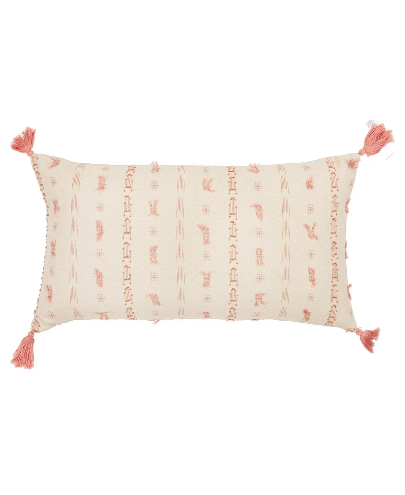 Closeout! Rizzy Home Geometric Polyester Filled Decorative Pillow, 14" x 26"