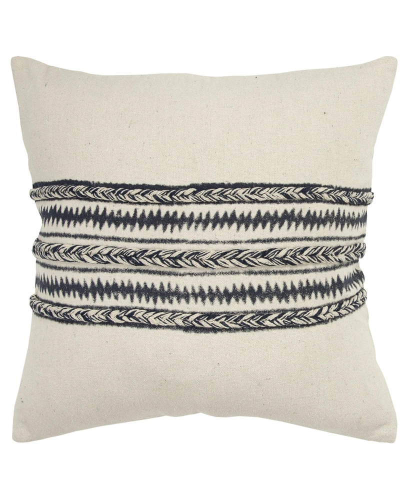 Closeout! Rizzy Home Stripes Polyester Filled Decorative Pillow, 20" x 20"