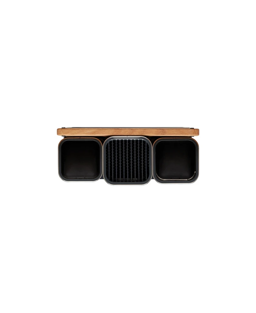 Joseph Joseph CounterStore Stainless Steel Organizer with Oak Chopping Board