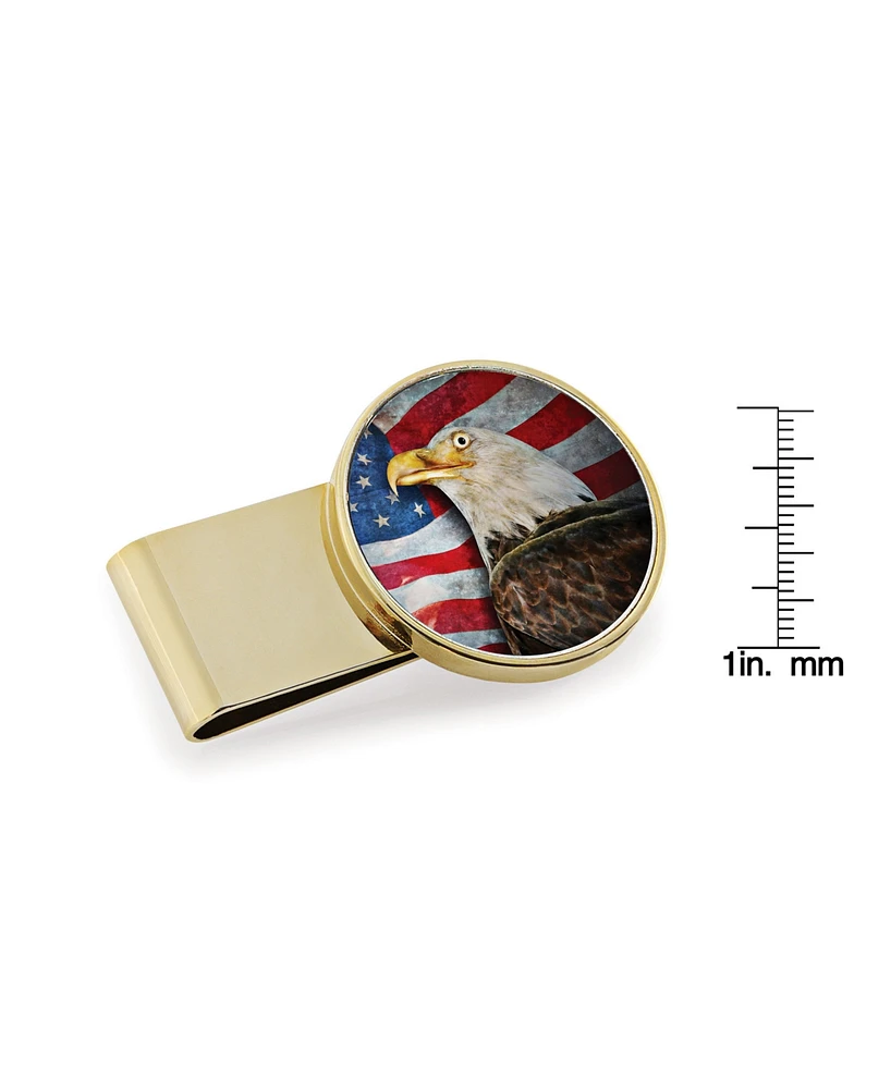 Men's American Coin Treasures American Bald Eagle Colorized Jfk Half Dollar Stainless Steel Money Clip