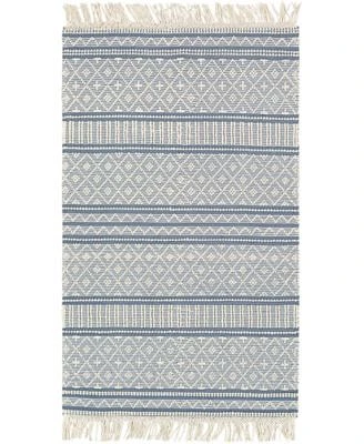 Closeout Livabliss Farmhouse Tassels Fts Denim Rug