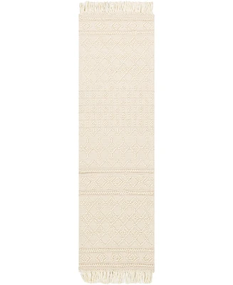 Livabliss Farmhouse Tassels Fts-2305 White 2'6" x 8' Runner Area Rug