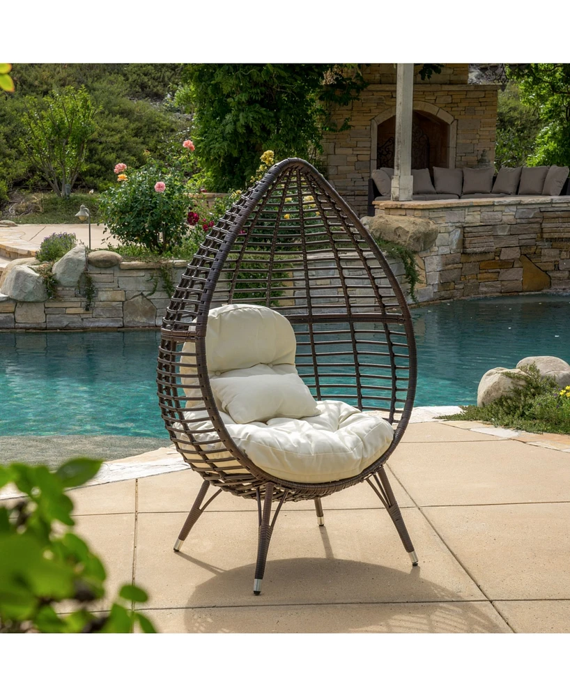Noble House Cutter Teardrop Lounge Chair with Cushion