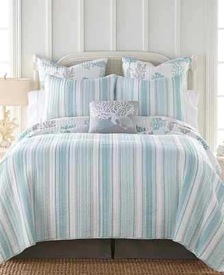 Levtex Cape Coral Stripe Reversible 3-Pc. Quilt Set
