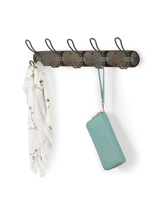 Spectrum Millbrook Wall Mount 5-Hook Wood Rack