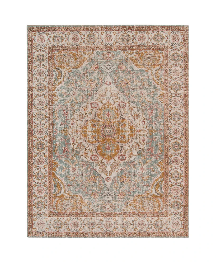 Amer Rugs Eternal Ete-3 Aqua/Ivory 7'6" x 9'6" Area Rug