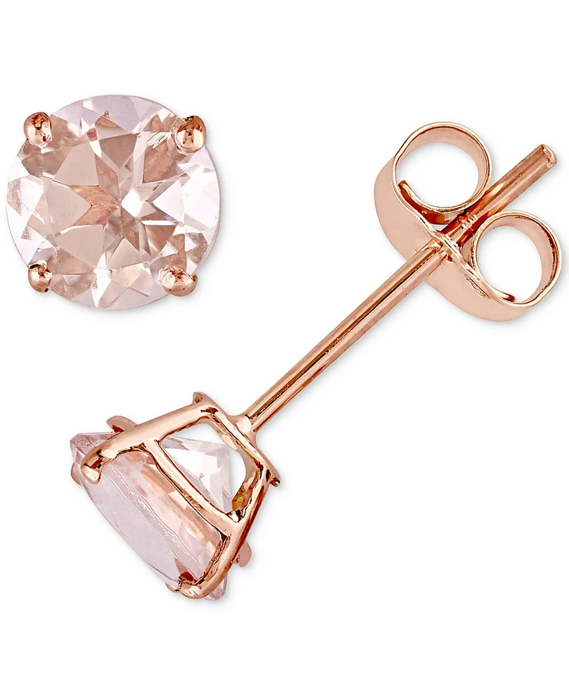 Morganite Solitaire Stud Earrings (1 ct. t.w.) in 14k Rose Gold