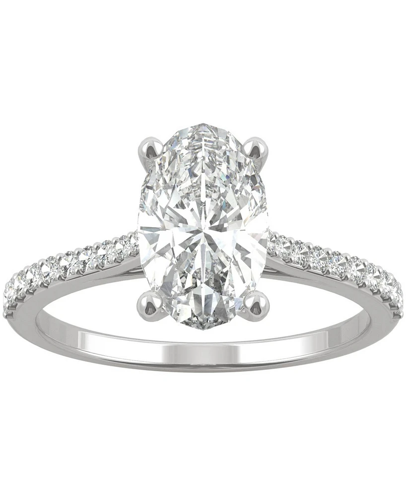 Charles & Colvard Moissanite Oval Engagement Ring (2-1/2 ct. t.w. Dew) 14k White Gold or Yellow