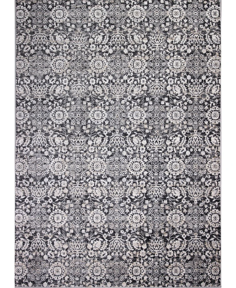 Closeout! Bashian Plymouth Ply-03 Charcoal 3'6" x 5'6" Area Rug