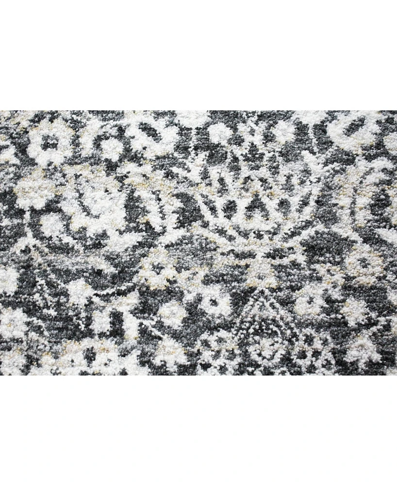 Closeout! Bashian Plymouth Ply-03 Charcoal 2'6" x 8' Runner Rug