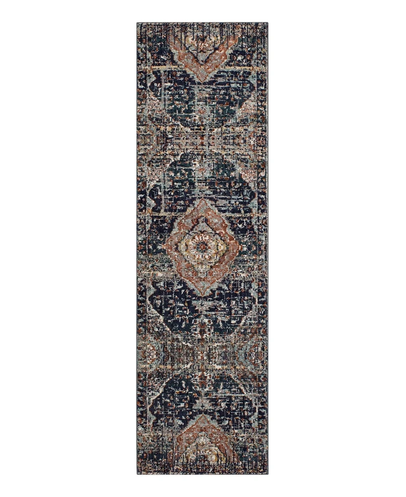Closeout! Karastan Soiree Solace Indigo 2'4" x 7'10" Runner Rug