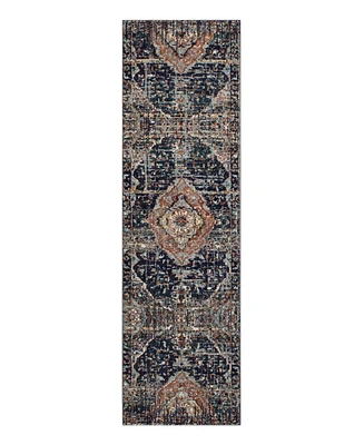 Closeout! Karastan Soiree Solace Indigo 2'4" x 7'10" Runner Rug