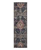 Closeout! Karastan Soiree Solace Indigo 2'4" x 7'10" Runner Rug