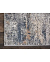 Nourison Home Rustic Textures RUS01 Gray and Beige 2'2" x 7'6" Runner Rug
