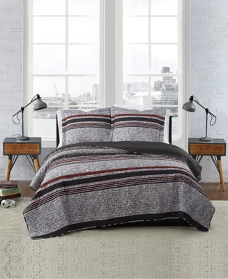 London Fog Warren Stripe 2-Piece Quilt Set, Twin Xl