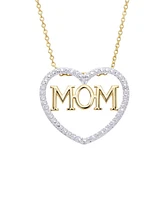 Macy's Diamond Accent Gold-plated Mom Heart Pendant Necklace