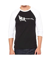 La Pop Art Metal Head Men's Raglan Word T-shirt