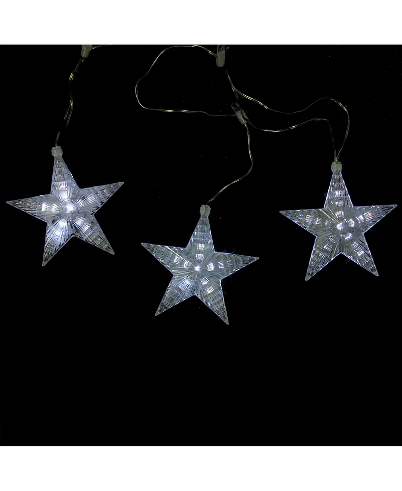 Northlight 3 Led Cascading Snowfall Star Christmas Lights-2 Ft Clear Wire