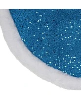 Northlight Glitter Mini Christmas Tree Skirt with Faux Fur Trim