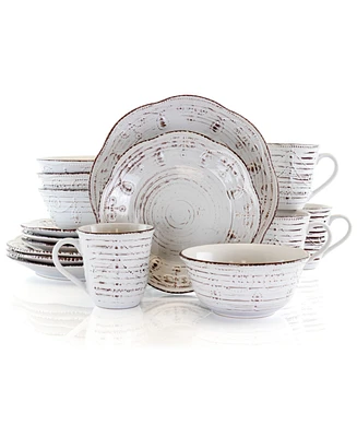 Elama Rustic Birch 16 Pc. Dinnerware Set, Service for 4