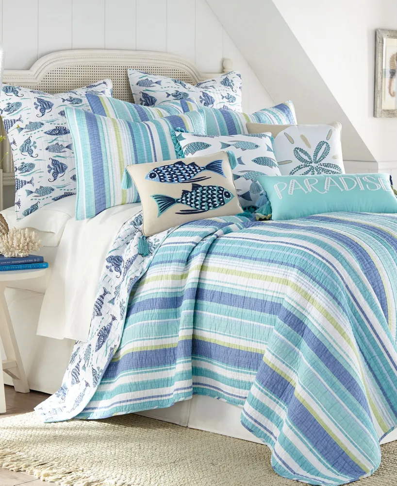 Levtex Laida Beach Whimsical Fish Reversible 3-Pc. Quilt Set