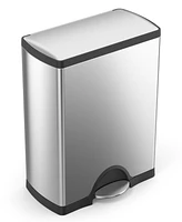 simplehuman 13 Gallon Classic Rectangular Step Kitchen Trash Can with Soft-Close Lid