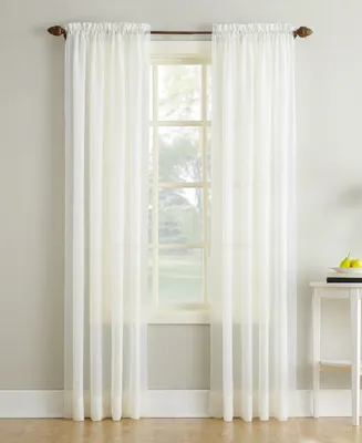 Crushed Sheer Voile Rod Pocket Curtain Panel