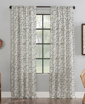 Jigsaw Embroidery Linen Blend Curtain