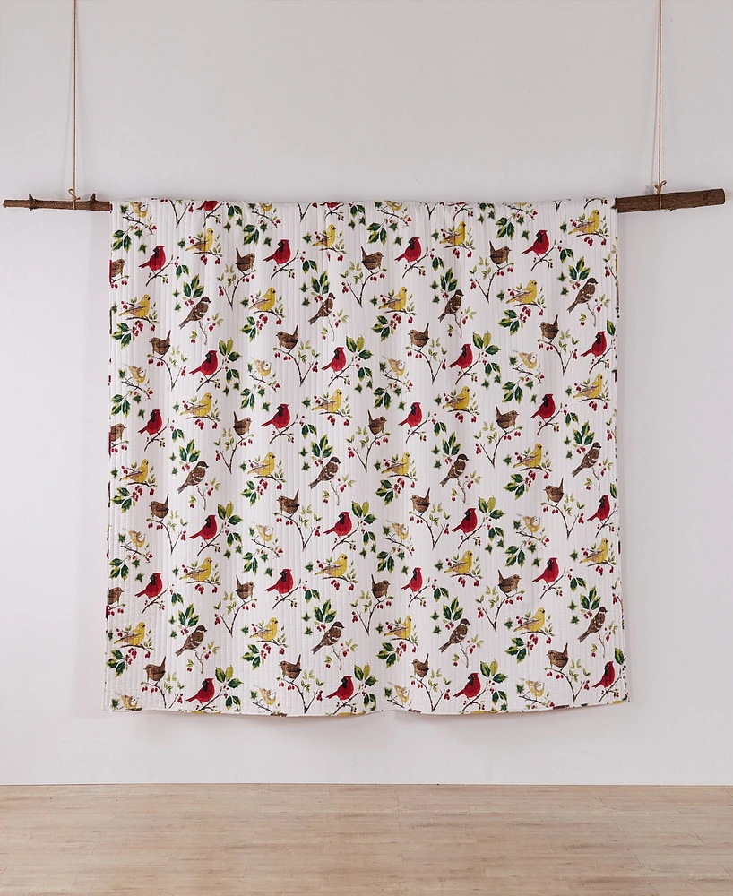 Levtex Joybirds Watercolor Etched Reversible Quilt