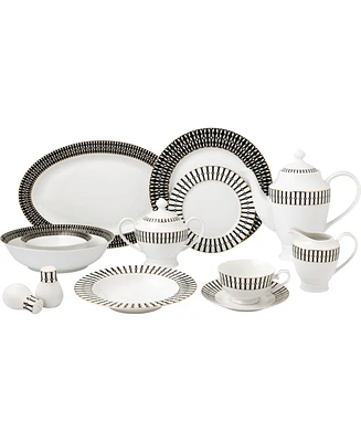 Lorren Home Trends New Bone China 57 Piece Dinnerware Set- Service for 8