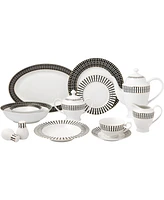 Lorren Home Trends New Bone China 57 Piece Dinnerware Set- Service for 8