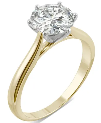Moissanite Solitaire Engagement Ring 1-1/2 ct. t.w. Diamond Equivalent in 14k White Gold or 14k Yellow Gold