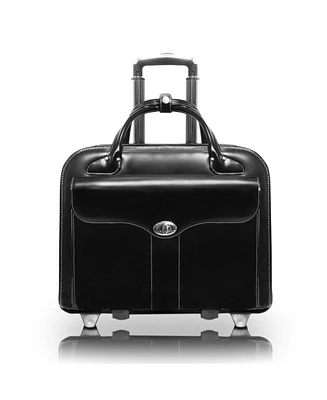 McKlein Berkeley 15.4" Top Grain Cowhide Leather Patented Detachable -Wheeled Ladies' Briefcase