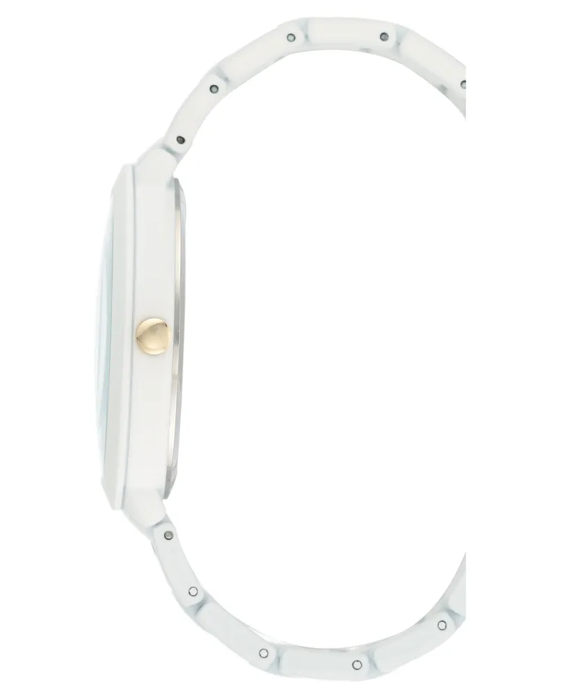 Nine West Women's White Rubberized Bracelet Watch, 40.5mm