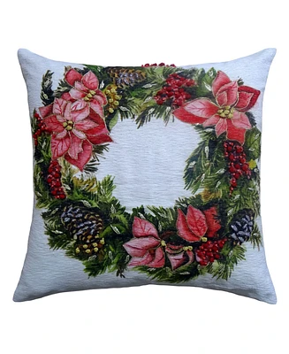 Vibhsa Christmas Wreath Decorative Pillow,20" x 20"