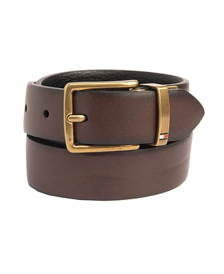 Tommy Hilfiger Big Boys Navy Blue and Brown Reversible Stretch Belt