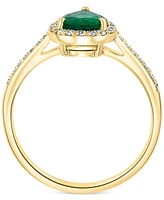 Effy Emerald (7/8 ct. t.w.) & Diamond (1/6 Ring 14k Gold (Also available White Gold)