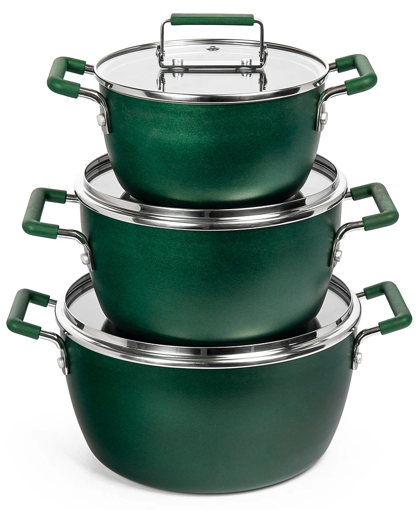 6-Piece Nonstick Nesting Stock Pots Set