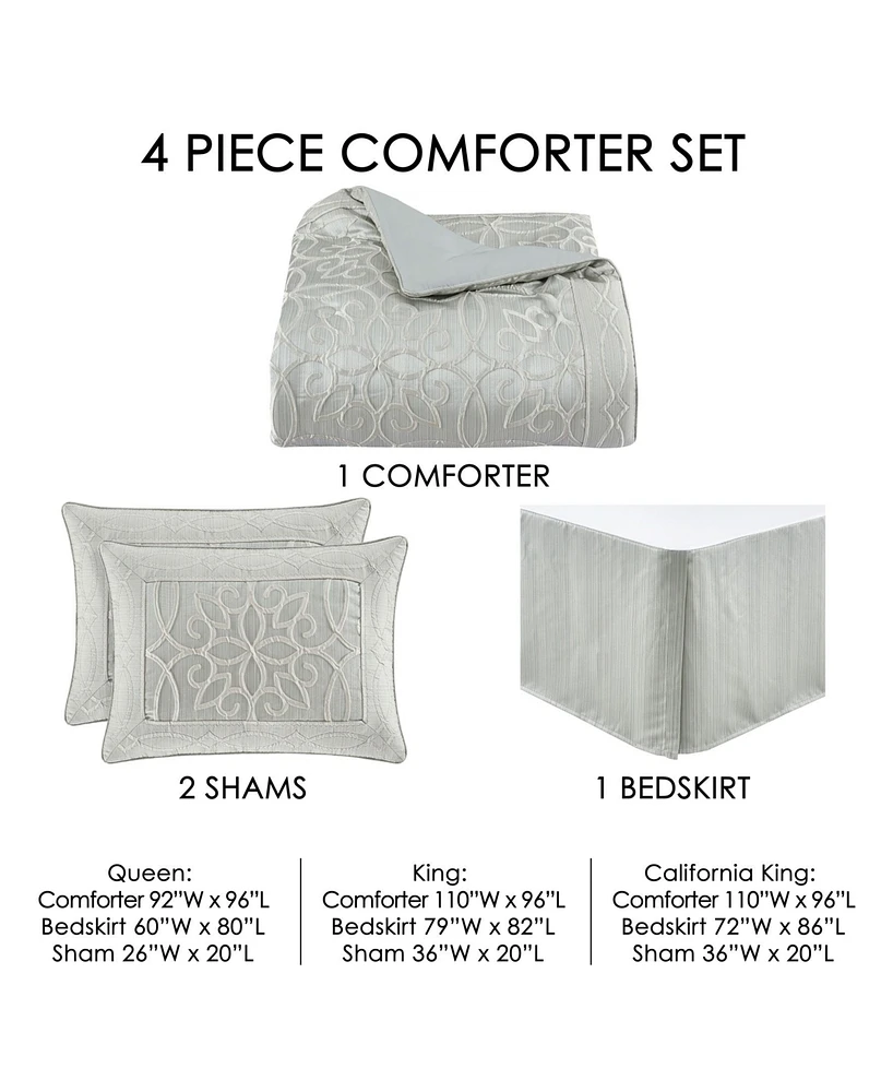 Five Queens Court Nouveau 4-Pc. Comforter Set, California King
