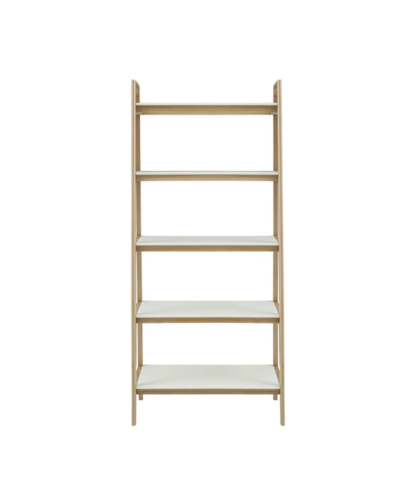 Madison Park Parker 31"W Mid-century Trestle 5 Tier Wooden Shelf / Bookcase