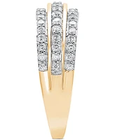 Diamond Multirow Statement Ring (3/4 ct. t.w.) 10k Gold