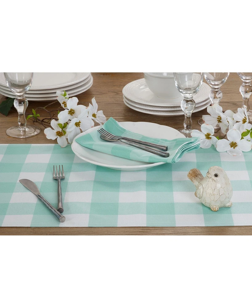 Saro Lifestyle Buffalo Plaid Cotton Blend Table Runner, 72" x 16"