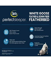 Serta White Goose Feather Down Fiber Featherbeds