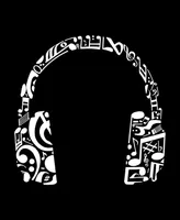 Women's Word Art Music Note Headphones Crewneck Sweatshirt