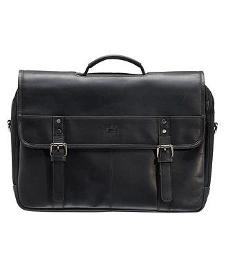 Men's Double Compartment Briefcase with Rfid Secure Pocket for 15.6" Laptop and Tablet