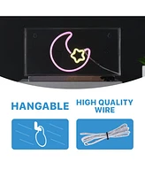 Moon Contemporary Glam Acrylic Box Usb Operated Led Neon Light