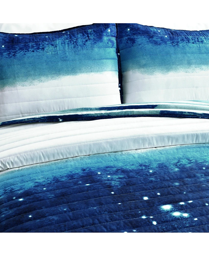 Lush Decor Kids Space Star Ombre 3-Pc. Quilt Set, Full/Queen