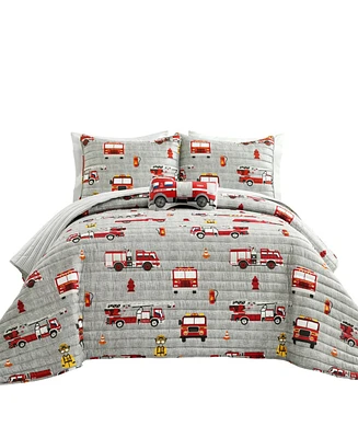 Lush Decor Kids Fire Truck 4-Pc. Quilt Set, Full/Queen