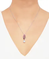 Multi-Gemstone Cluster Drop 18" Pendant Necklace (1-1/2 ct. t.w.) in Sterling Silver
