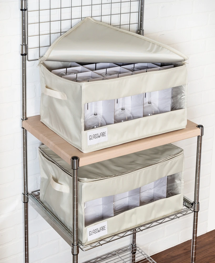 Honey Can Do Stemware Storage Boxes, Set of 2